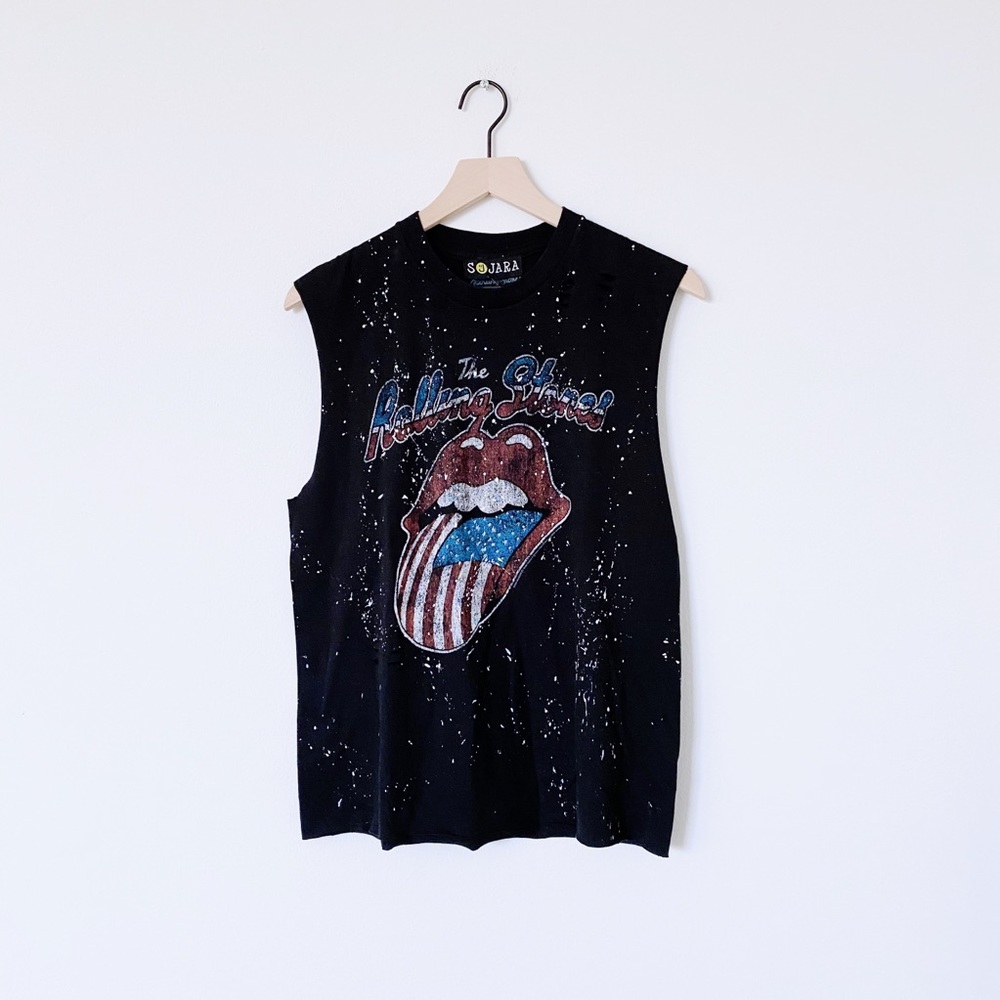 SOJARA Rolling Stones Sleeveless Splatter Tank Top